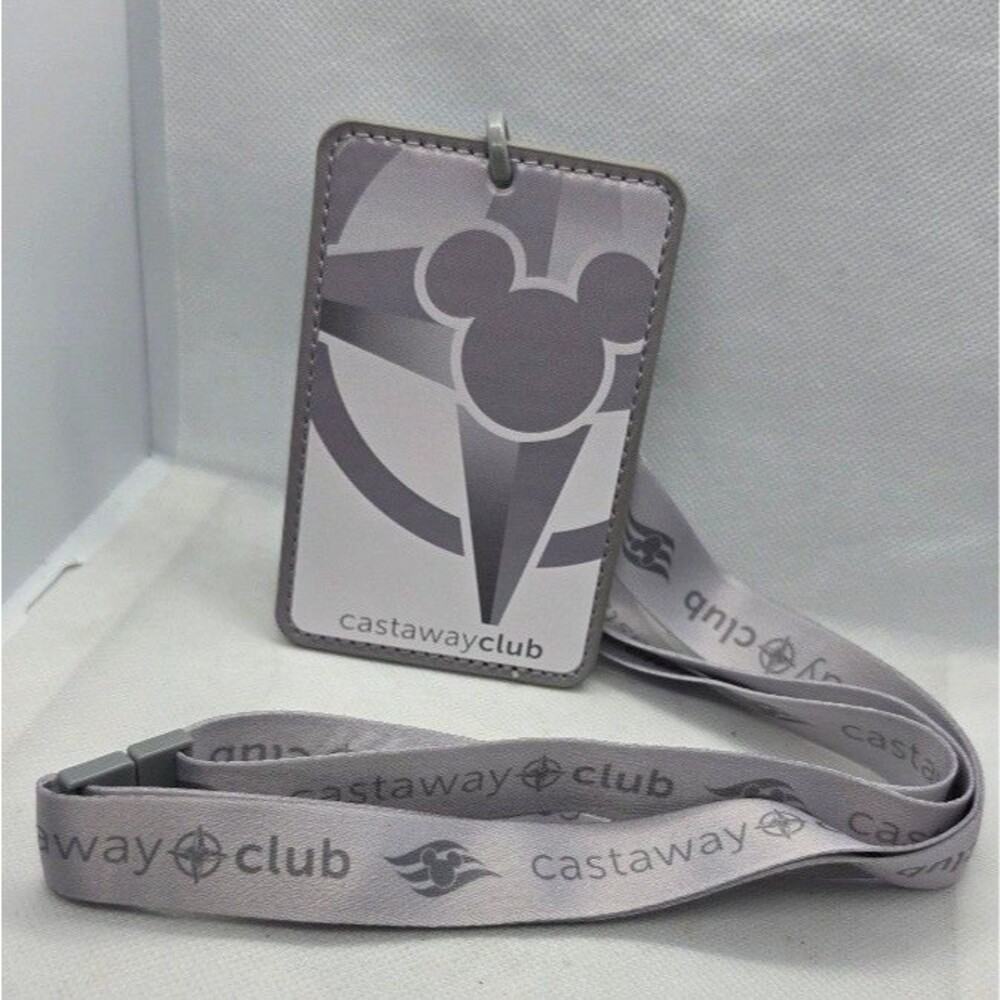 Disney Cruise Line Castaway Club 2026 Silver Lanyard ID Badge Holder